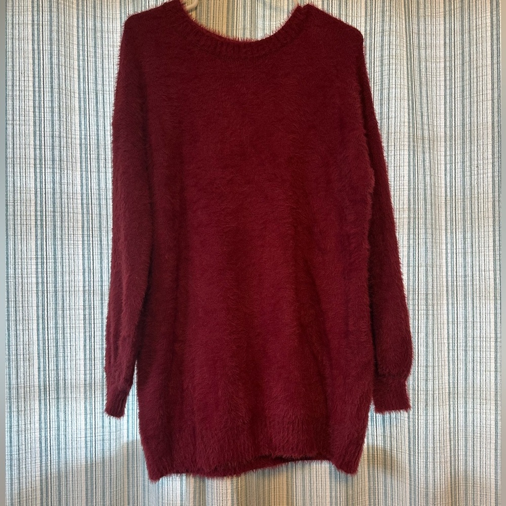 Maroon sweater dress